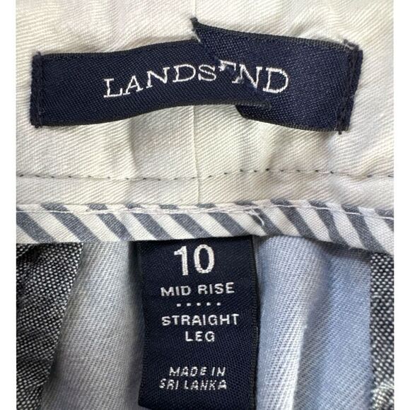 Lands’ End Women’s Floral Pants Size 10 Mid Rise Straight Leg Stretch Cotton - Picture 6 of 9